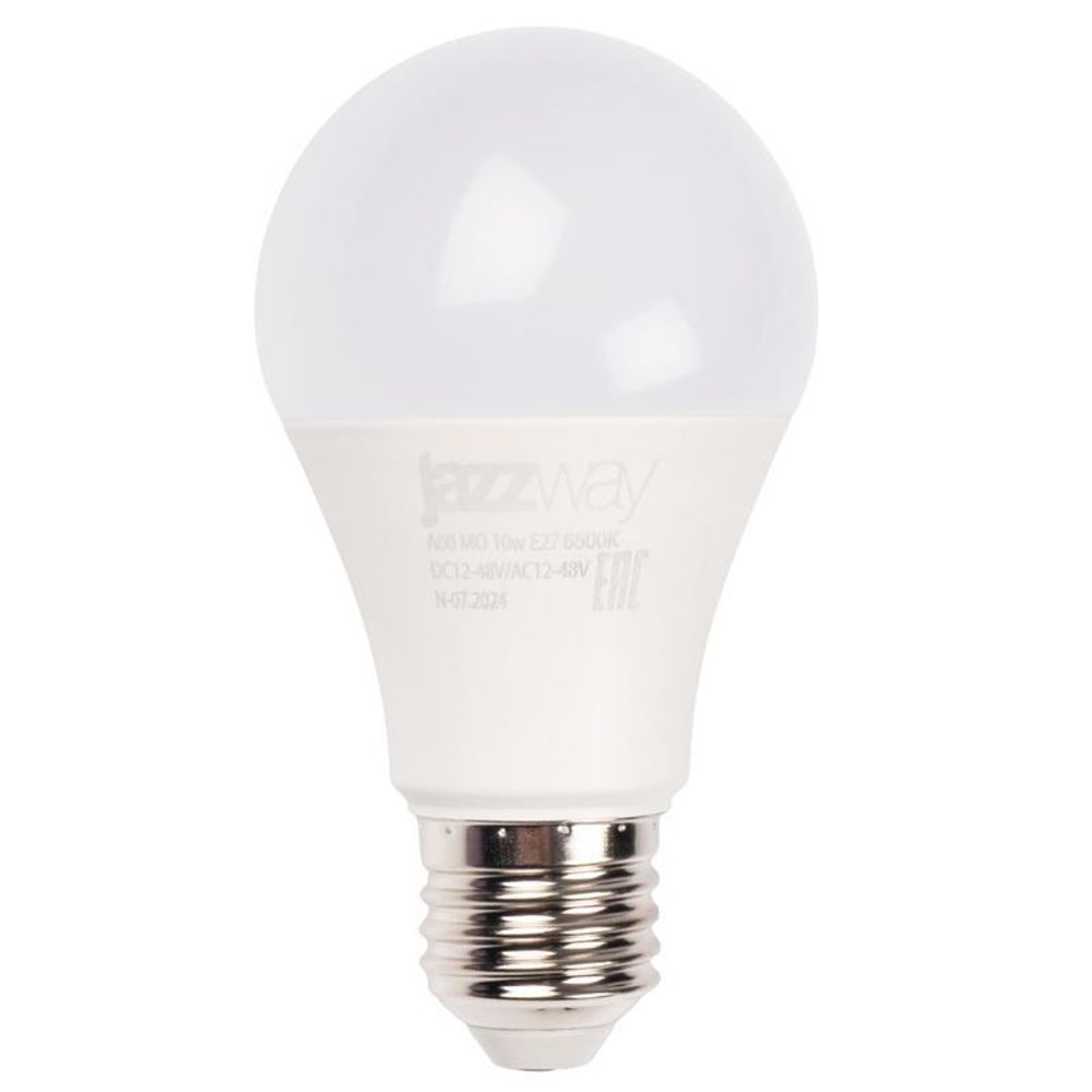 Лампа светодиодная низковольтная PLED-A60 MO 10Вт 6500К холод. бел. E27 12-48В AC/DC Pro JazzWay 5050532