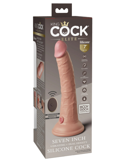 Вибратор KC Elite 7" Vibrating Silicone Dong - Light Pipedream 577721PD