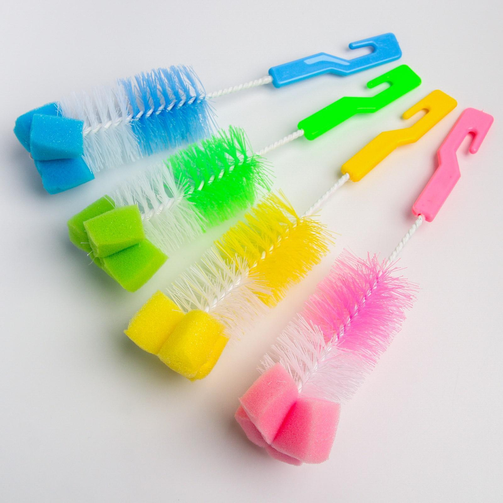 553323 Ёршик для бутылочек с губкой, цвета МИКС