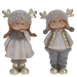 GAEM Фигурка декоративная "Мальчик/Девочка", L7,5 W5 H13 см, 2в.