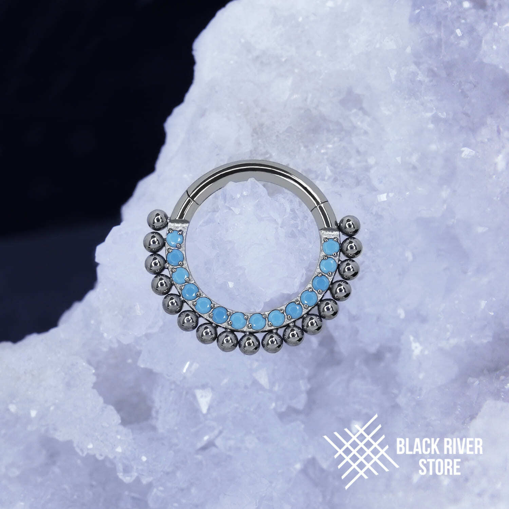 Кликер Alma Turquoise CZ 1.2мм