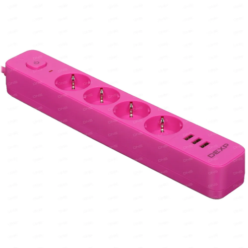 Сетевой фильтр DEXP Intensity 418WU Pink розовый