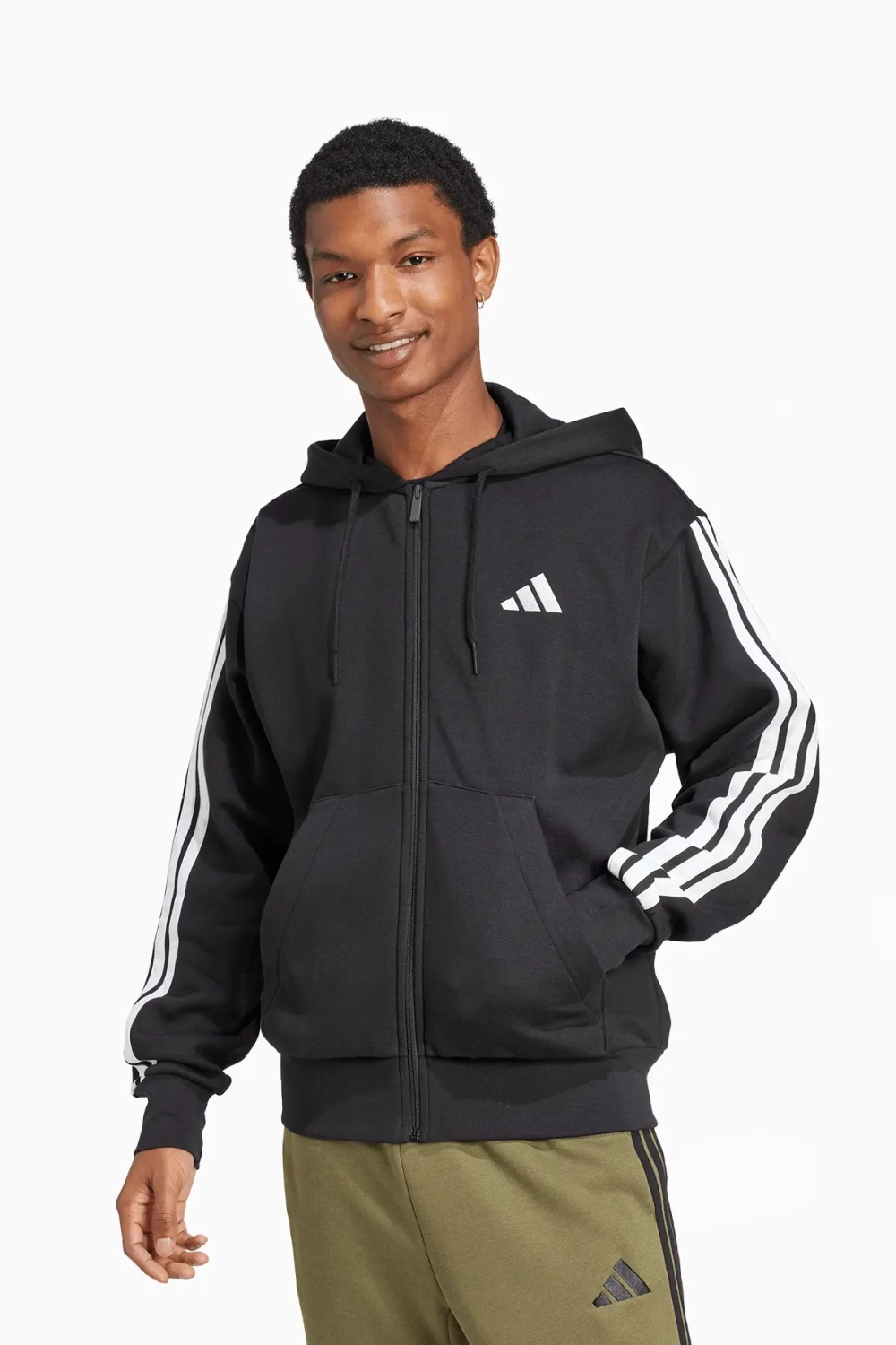 Кофта adidas Essentials 3-Stripes Fleece - черный