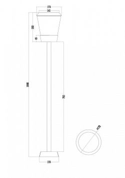 Наземный высокий светильник Maytoni Faro O039FL-01B