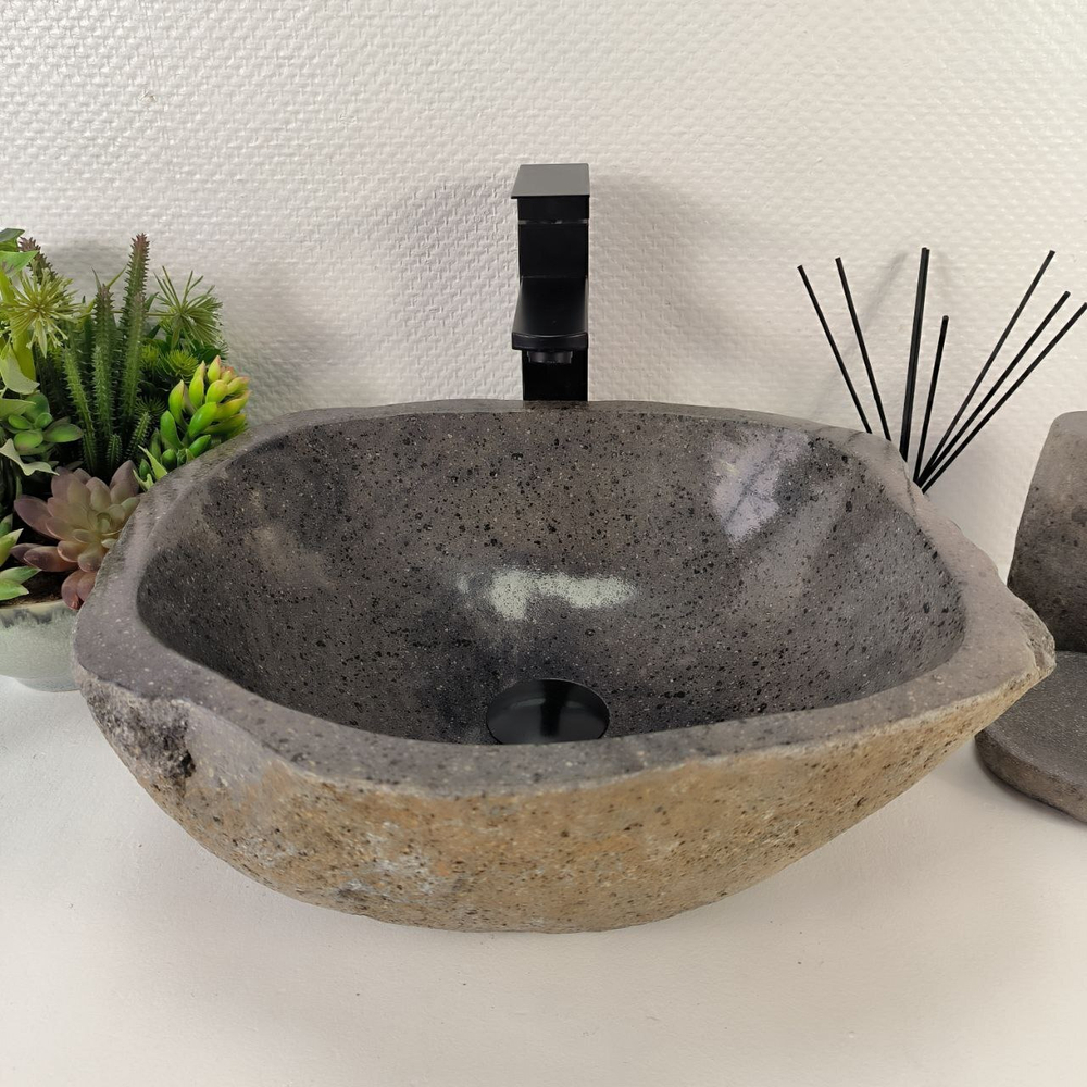 Раковина из речного камня RS-65147 41*38*15 0856