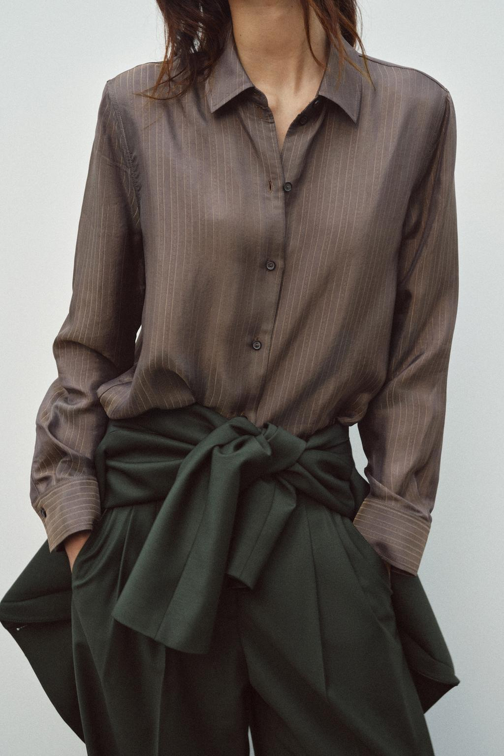 Рубашка в жаккардовую полоску — zw collection