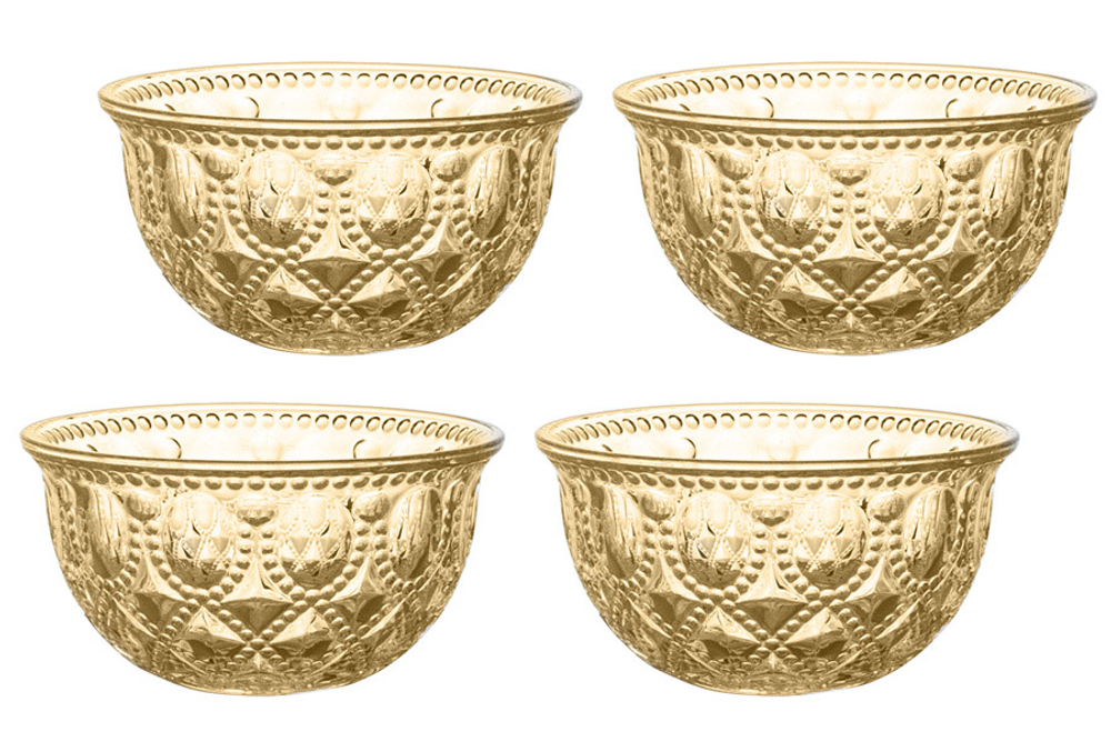 Набор салатников 4шт 400мл WD Lifestyle Dubai янтарный