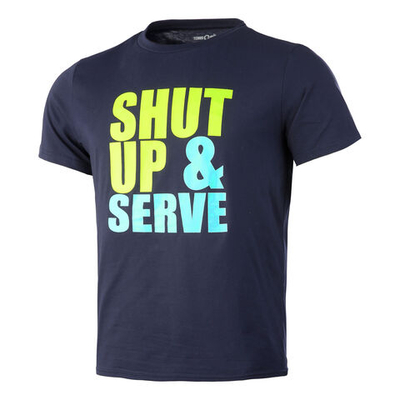 Мужское теннисное поло Tennis-Point Shut Up & Serve T-Shirt Men - Dark Blue, Multicoloured