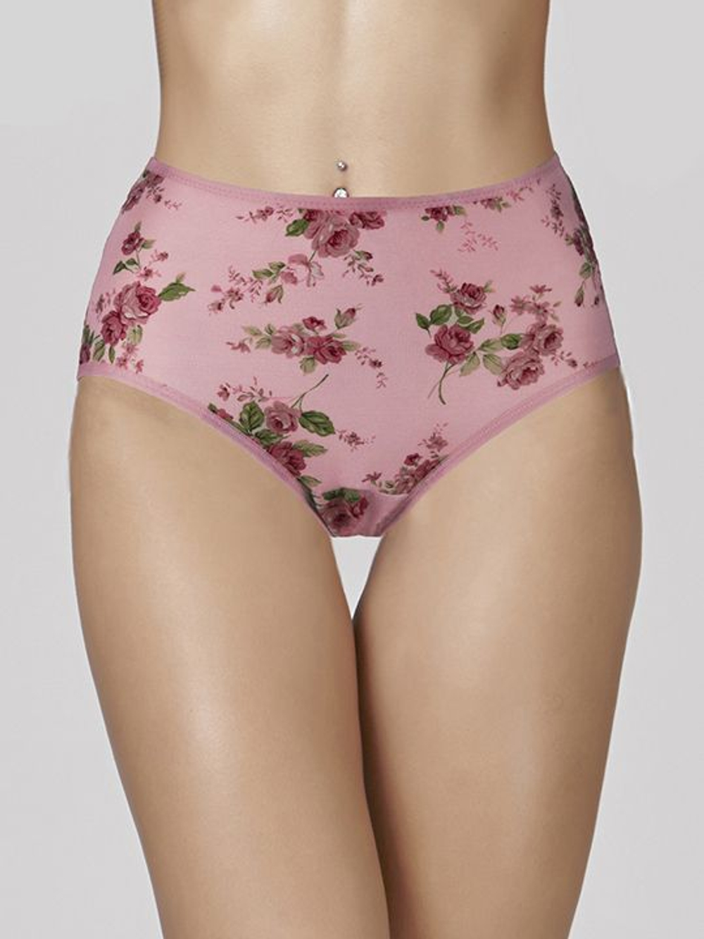 Высокие трусики Charming с розочками (Размер: XXXL) (Цвет: розовый)