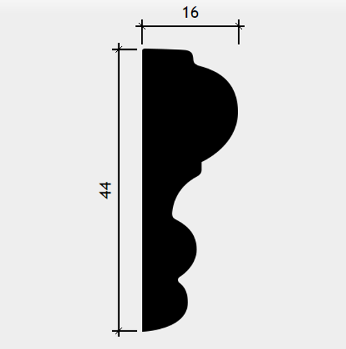Европласт. МОЛДИНГ ГИБКИЙ 1.51.400 (44*16*2000мм). Гибкий пенополиуретан.