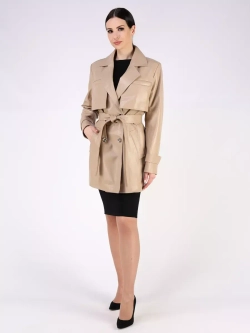 Кожаная куртка осень Турция тренч короткий