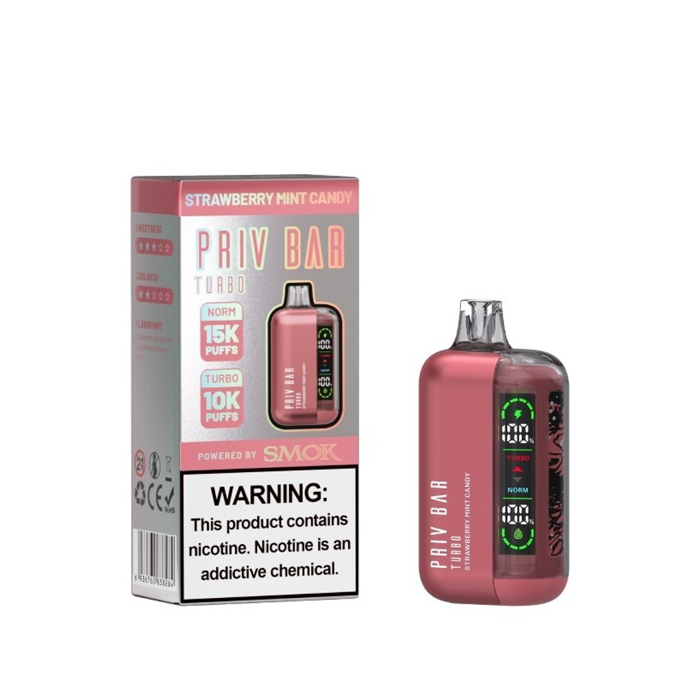 SMOK Spaceman Ultra Turbo Клубнично-мятные конфеты 15000 купить в Москве с доставкой по России
