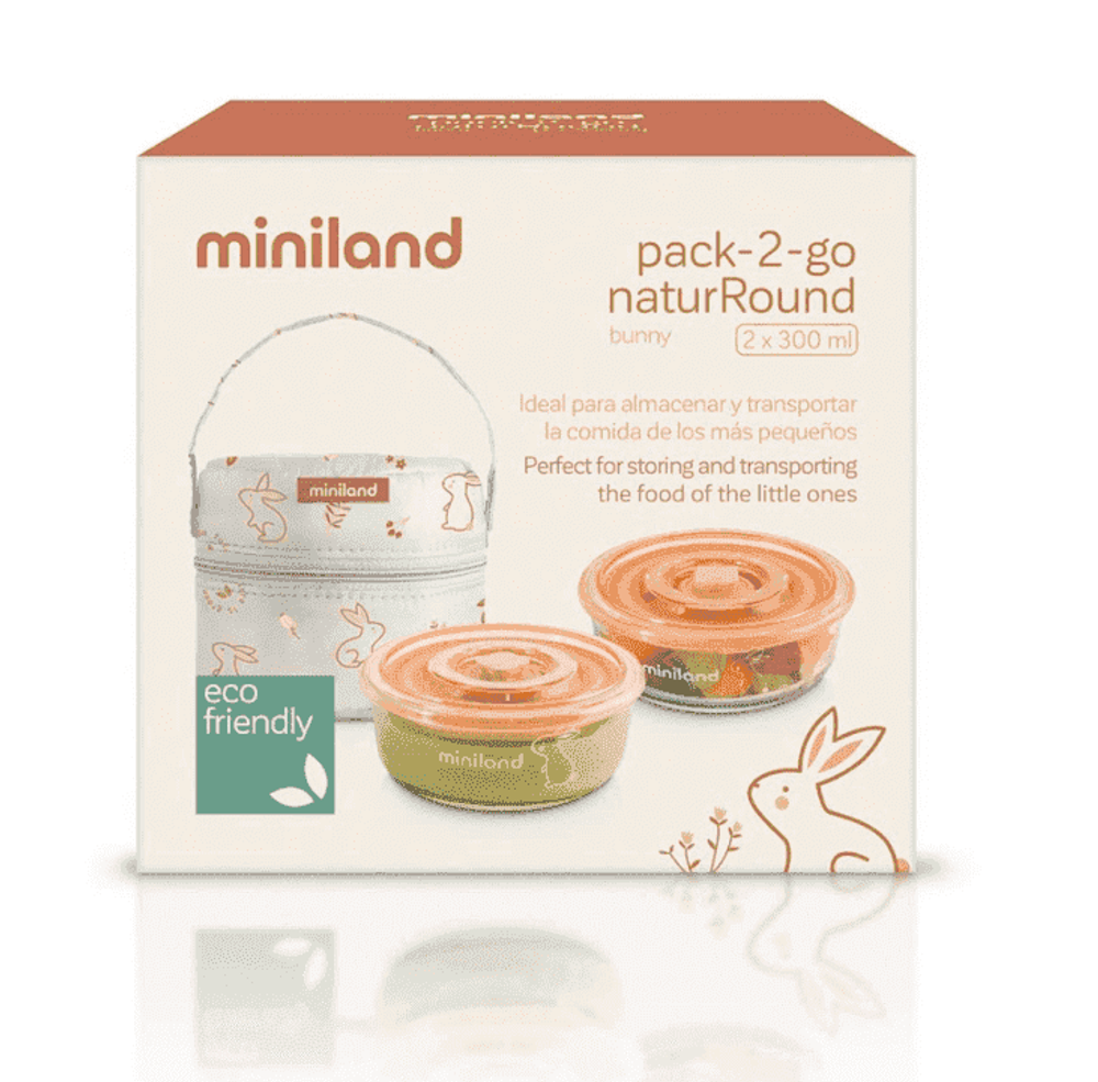 Термосумка Miniland Pack-2-Go Naturround (2 круглых контейнера)
