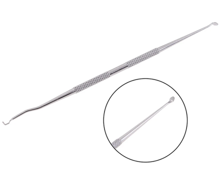 Шпатель металлический двухсторонний для переноса личинок (нержавейка)