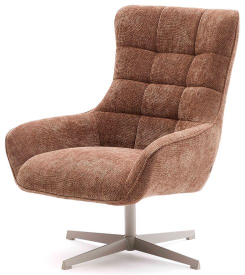 Teryl Кресло из шенилла светло-коричневого цвета с серым металлом Испания 