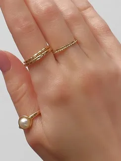 Кольцо набор 5 штук "Идеальные пальчики" венец, цвет белый в золоте