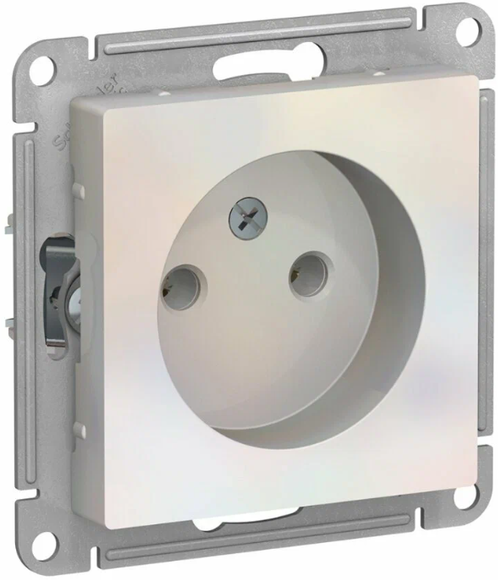 Розетка одинарная 16А IP20 AtlasDesign с заземл. без защ. шторок механизм жемчуг