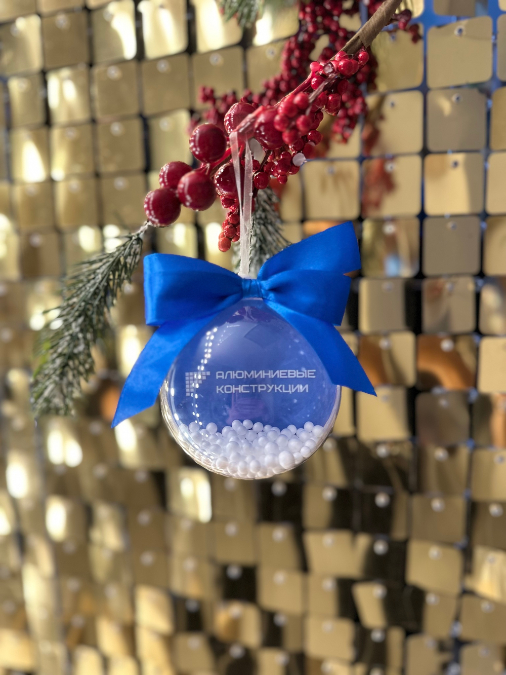 Новогодняя ёлочная игрушка с печатью логотипа, 1шт №1911