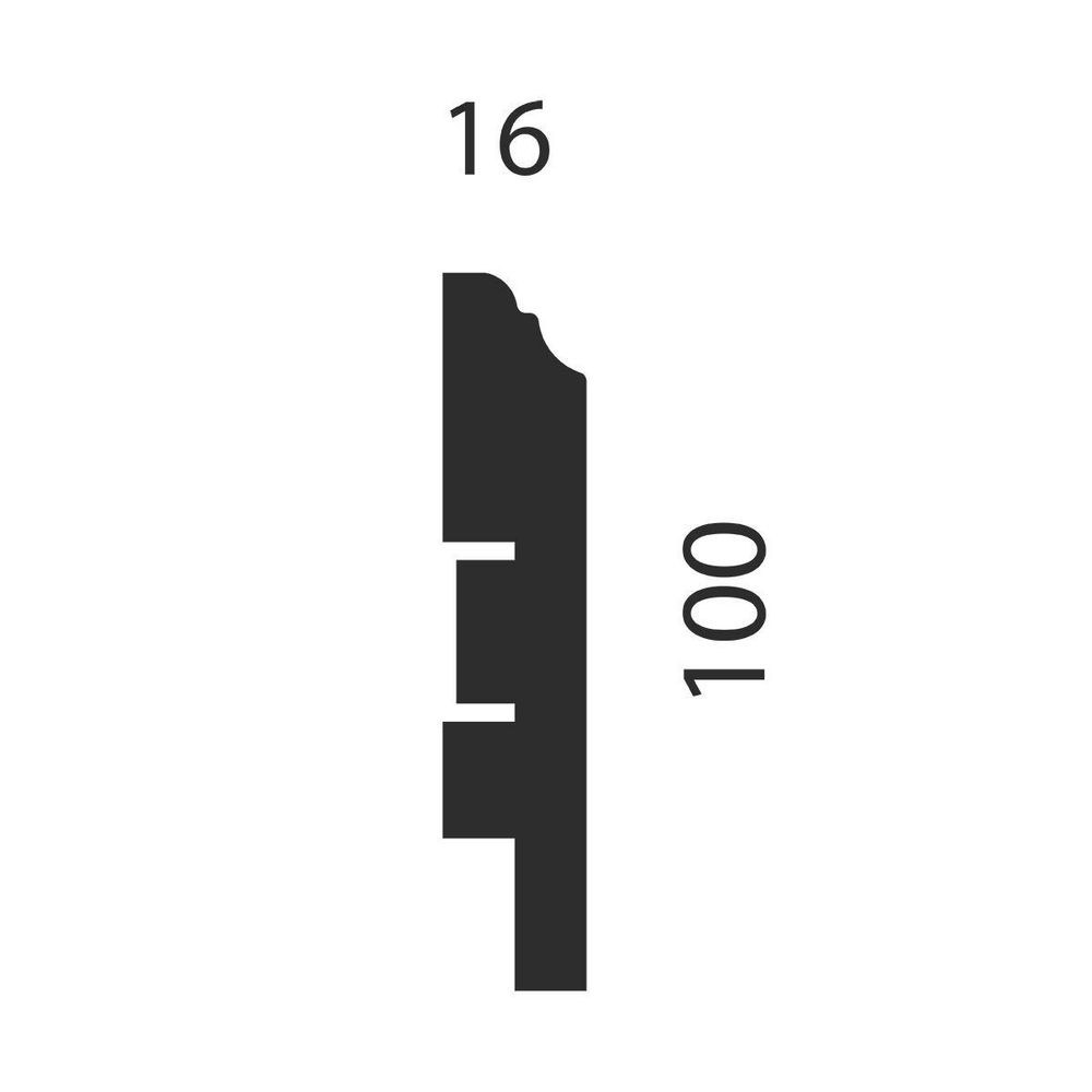 Плинтус под покраску, 100x16 мм