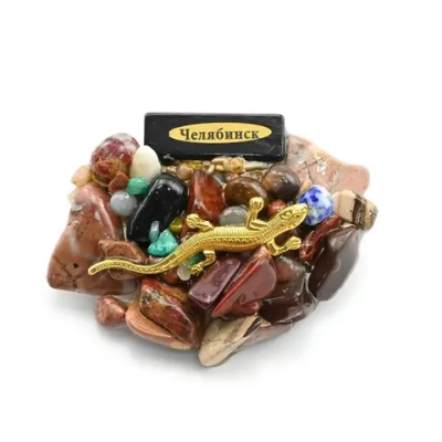 Сувенир Магнит "Челябинск" с самоцветами, 80×60мм