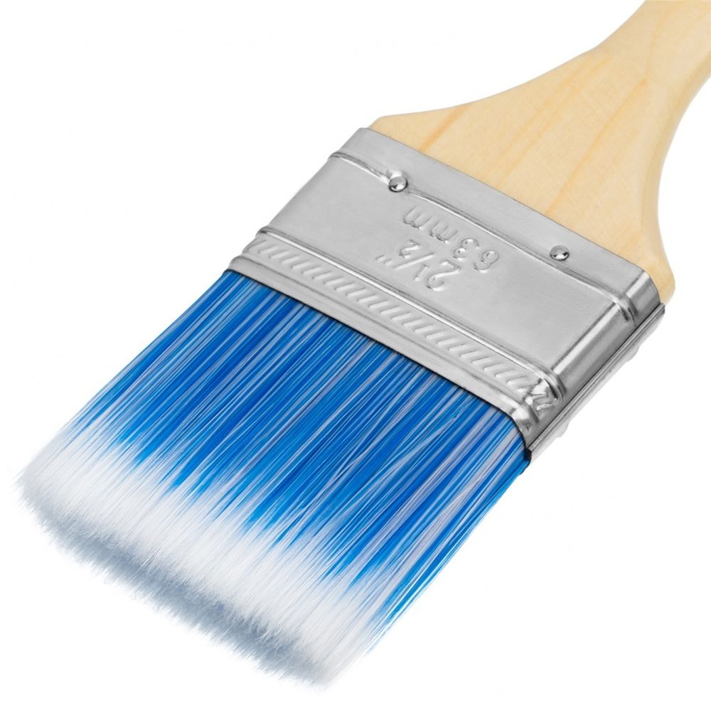 83072 Кисть плоская "Евро" 2.5", искусственная щетина 63мм, деревянная ручка  MTX