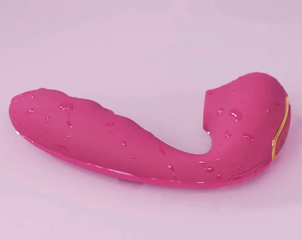 Фиолетовый вибратор 13,9см с вакуумной стимуляцией и нагревом BeYourLover Tara Purple TW05C