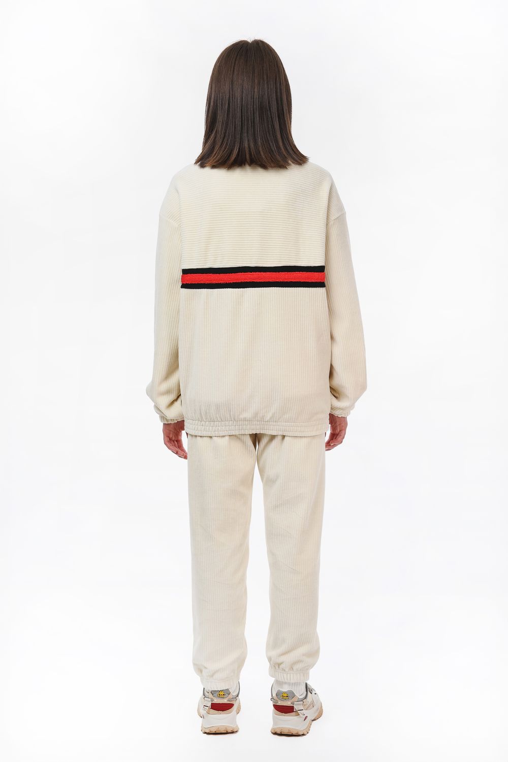 Олимпийка Ymkashix велюровая Stripe track белая