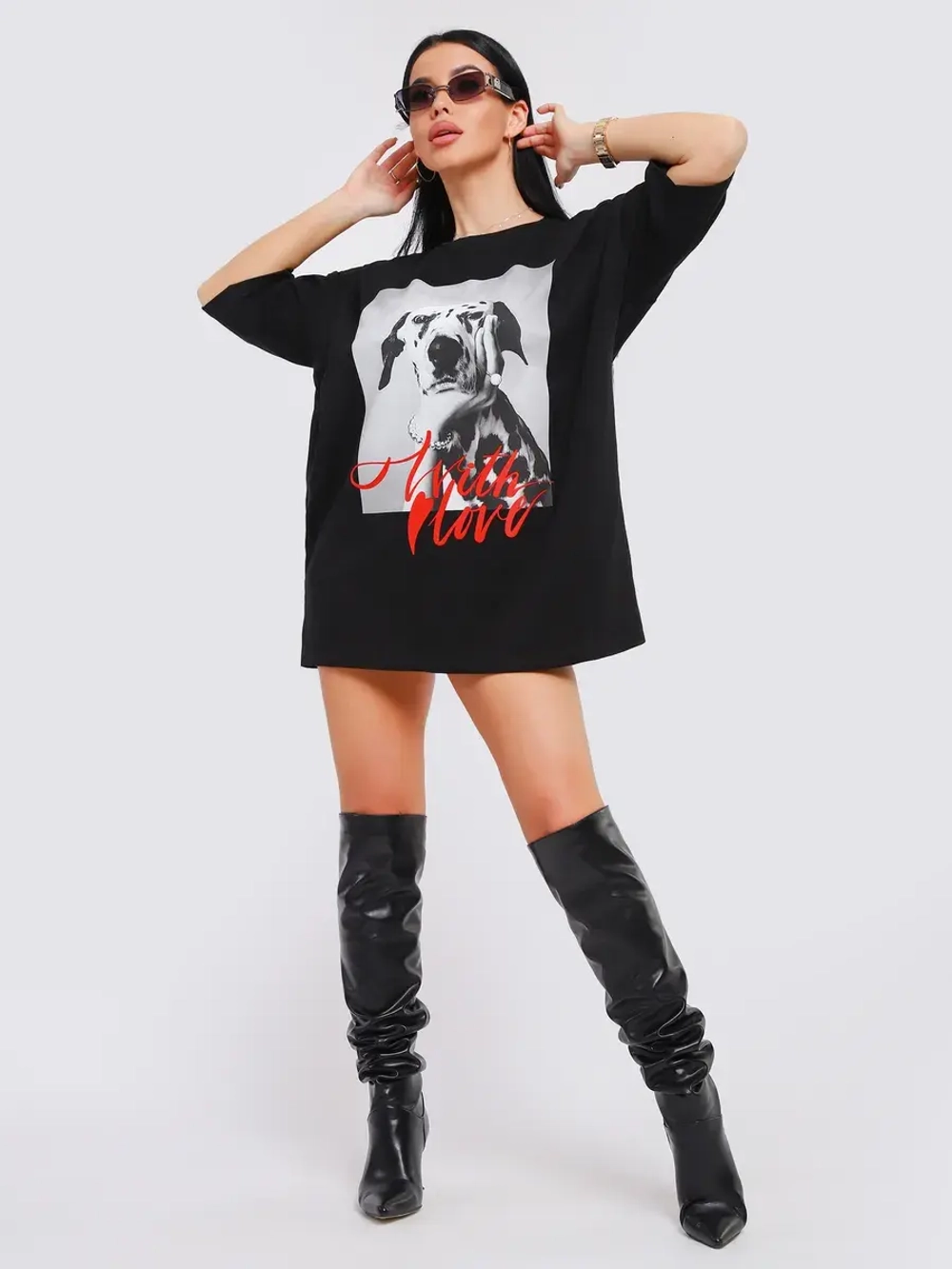 Футболка женская оверсайз принт