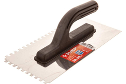 Гладилка Мастер Зубр 130x270 мм, 6x6 мм, штукатурная зубчатая нержавеющая с пластиковой ручкой 08042-06