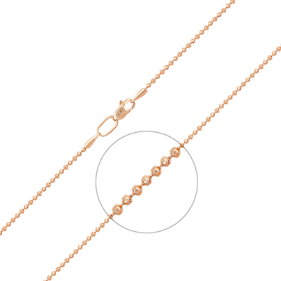 Браслет из красного золота с алмазной гранью (плетение «Шарики»)