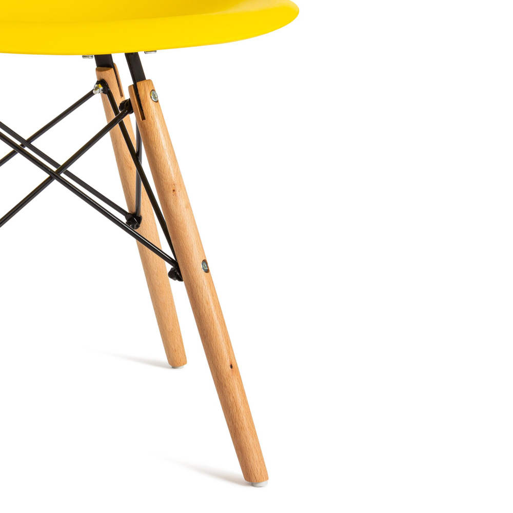 Стул CINDY (EAMES) (mod. 001) дерево бук/металл/сиденье пластик, 51x46x82см, желтый/yellow