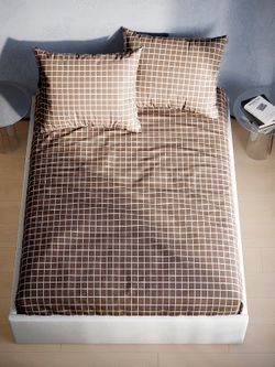 Постельное белье поплин Сказка "Анна" 2-спальное Наволочка 50х70 см 2 шт Простынь на резинке 160x200 см Пододеяльник 175x215 см