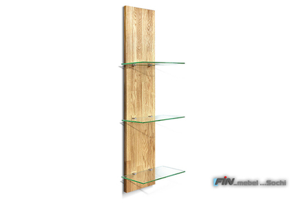 арт. 5088 ДУБ Полка настенная "Wallstreet" (стекло) ШхВхГ:330х 1060х 200