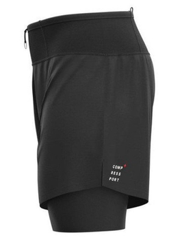 Мужские теннисные шорты Compressport Trial 2-in-1 Short - black