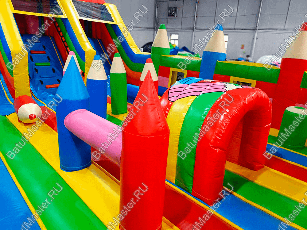 Надувная полоса препятствий "Коробка с карандашами"