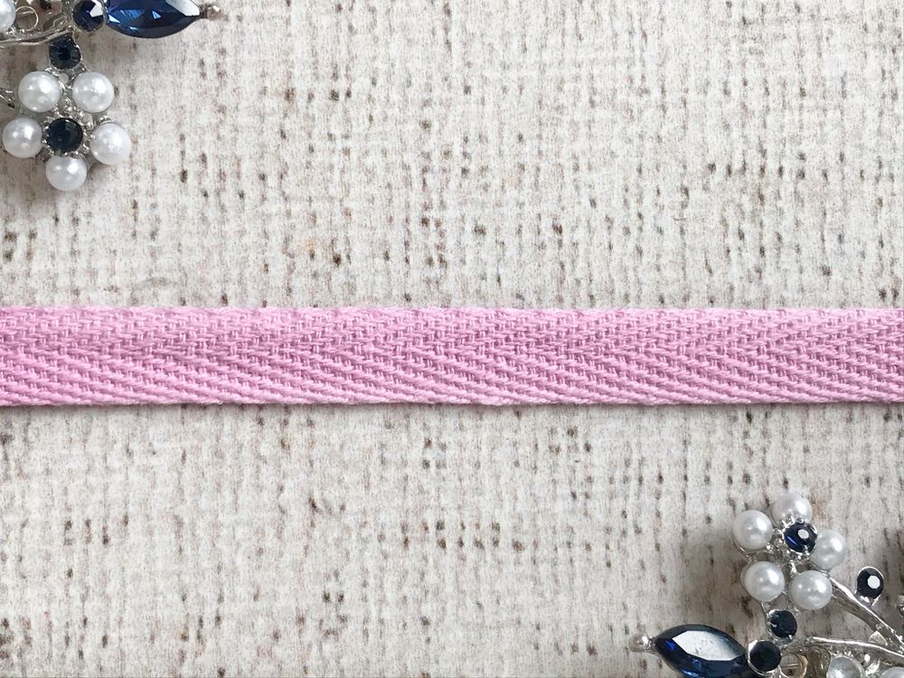 Лента киперная, хлопок, ш. 1 см, розовый