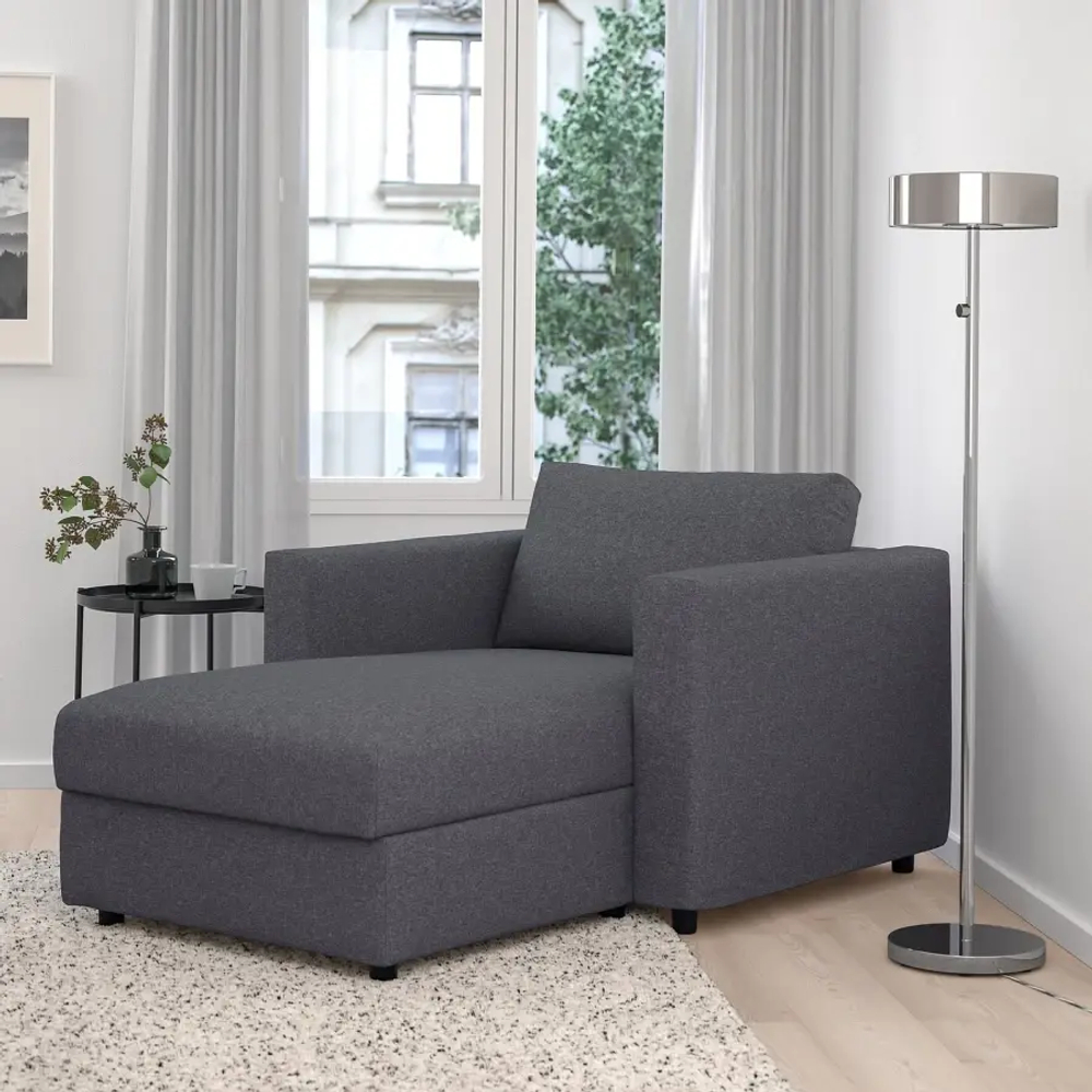 Кресло-кровать - IKEA VIMLE, 111х164х83 см, серый, ВИМЛЕ ИКЕА