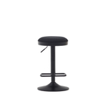 Табурет Zaib из черной синели и черной матовой стали, высота 58-80 см