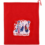 Мешок подарочный 24х30 см «С Новым годом!». Дед Мороз и Снегурочка в новогоднюю ночь