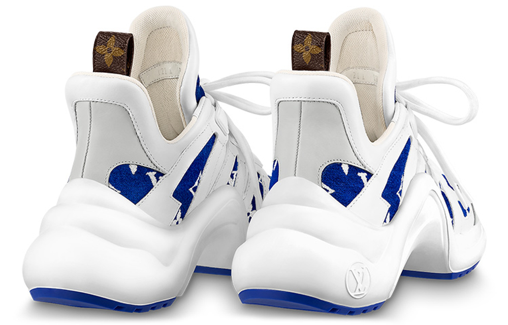 LOUIS VUITTON Lv Archlight Sneakers "White With Blue Monogram" Women"s
