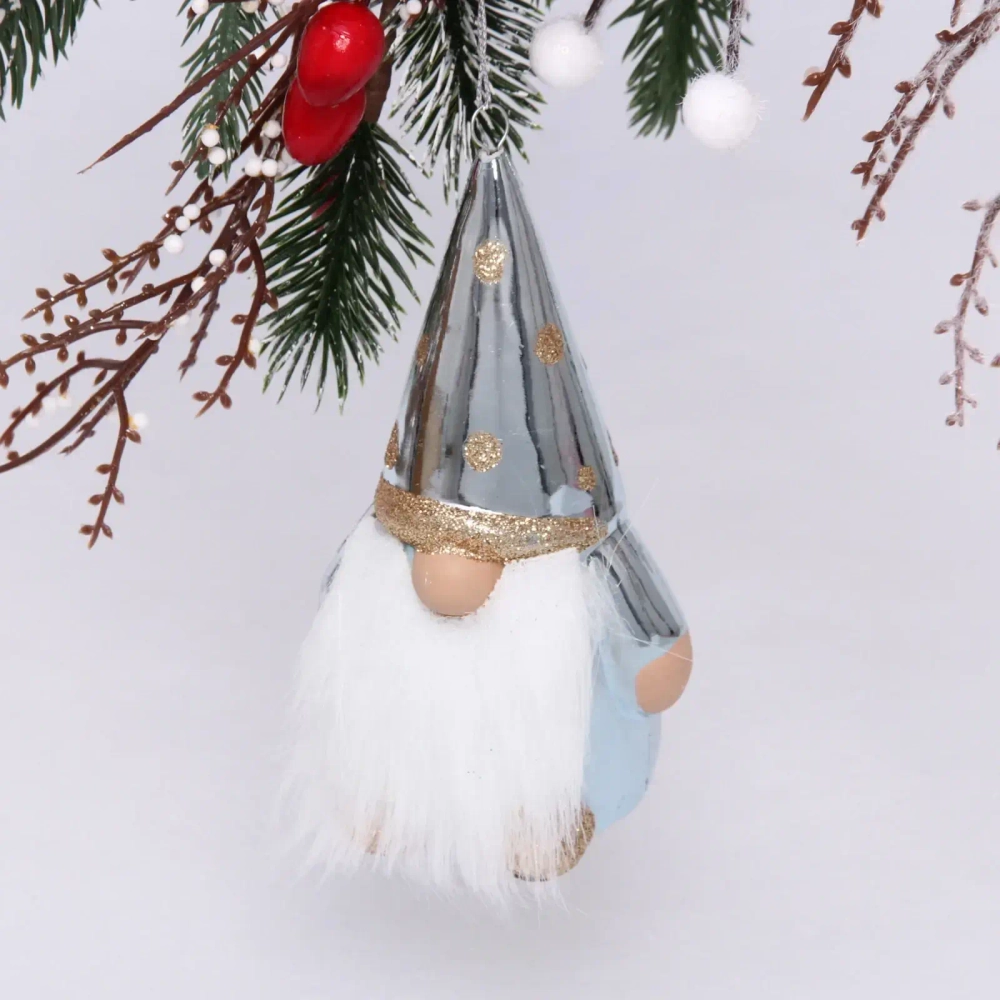 Ёлочная игрушка «Весёлый лесовичок» 6,5*5,5*13 см, голубой