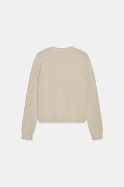 ZARA КАРДИГАН С МЕТАЛЛИЧЕСКИМИ ПУГОВИЦАМИ, ТЕМНЫЙ БЕЖЕВО-КОРИЧНЕВЫЙ