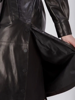 Плащ женский тренчкот длинный кожаный