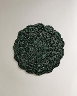 ZARA HOME РОЖДЕСТВЕНСКАЯ САЛФЕТКА ПОД ТАРЕЛКУ, ЗЕЛЕНЫЙ