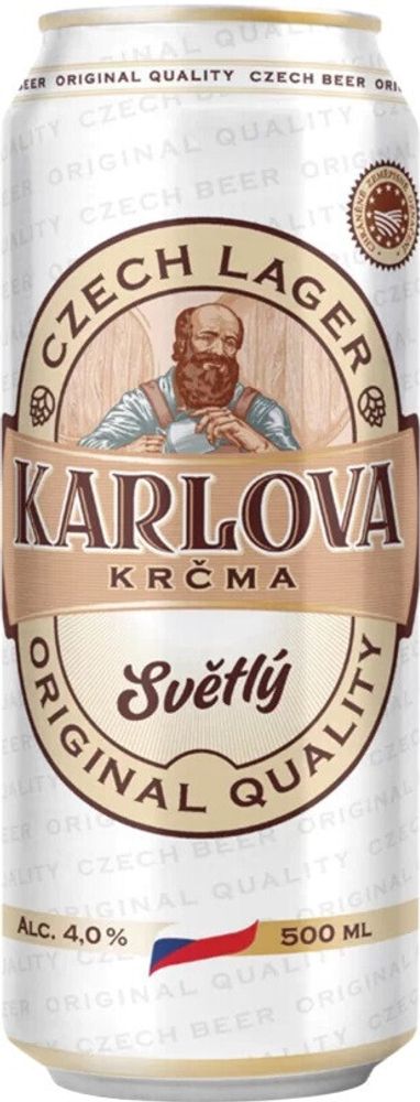 Пиво Карлова Крчма Светлое / Karlova Krcma Svetly 0.5л - 24шт