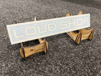 Nalepnica "LOUD.SHOP" (33cm x 5.5cm ; Bela boja)