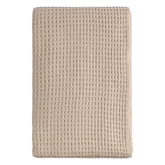 Плед из шерсти бежево-серого цвета из коллекции essential, 130х180 см