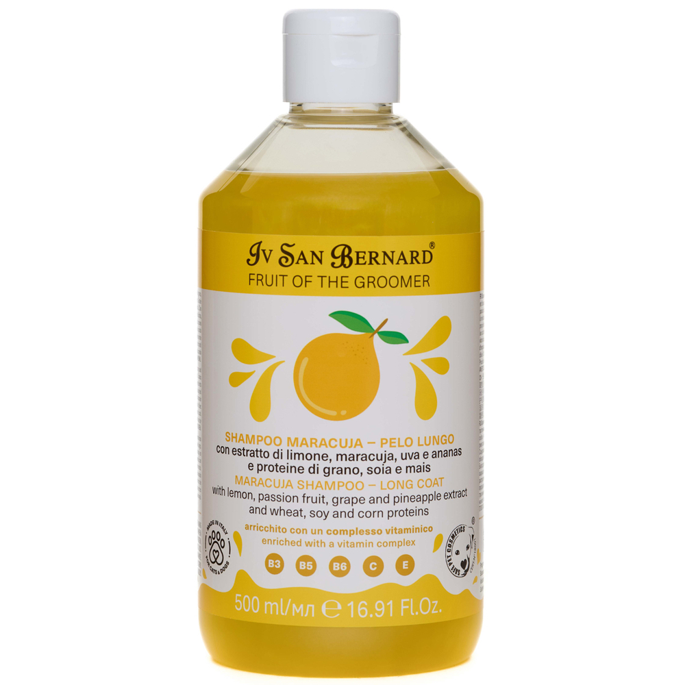 Шампунь Iv San Bernard Fruit of the Groomer Maracuja для длинной шерсти с протеинами 500 мл