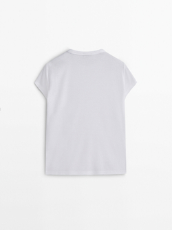 Massimo Dutti Хлопковая футболка, белый