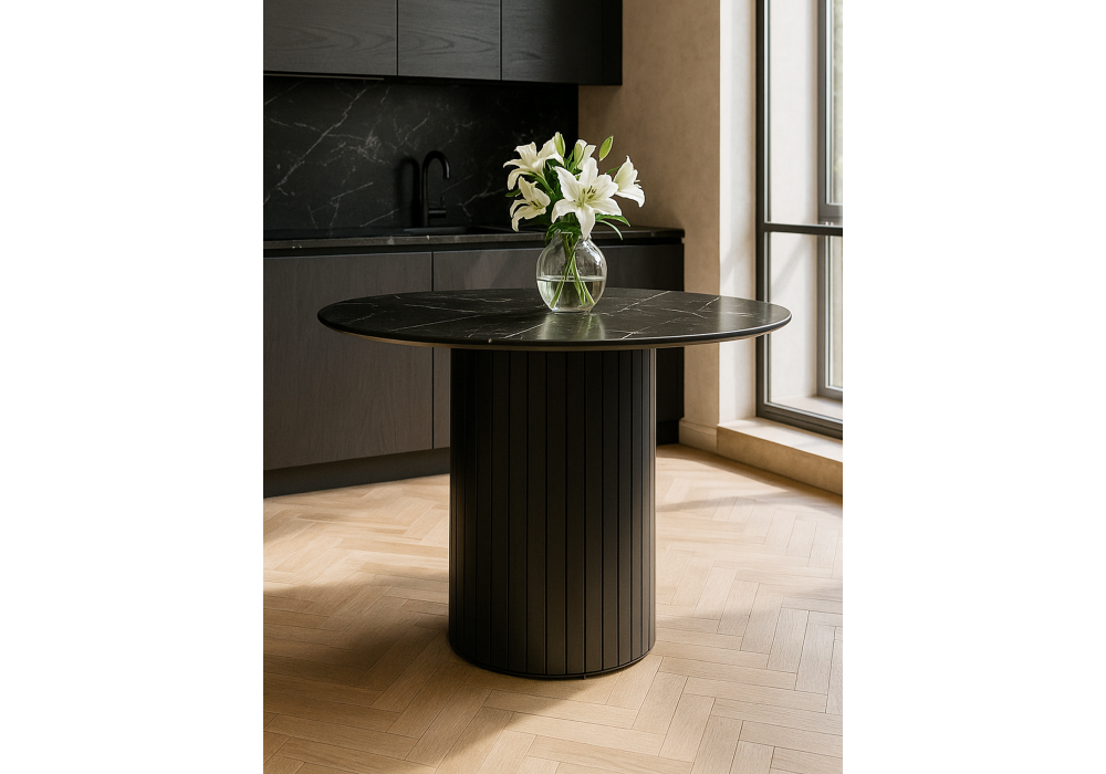 Керамический стол Woodville Гравент 90 черный мрамор shakespeare black, черный